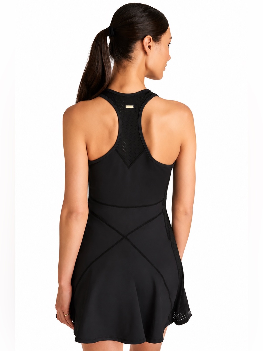 ALALA Serena Tennis Dress Medium Racerback Pindot Mesh SPF50 Pickleball EUC